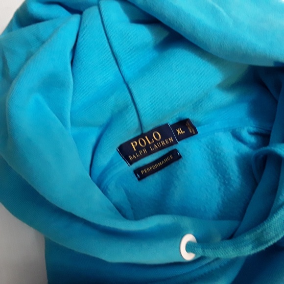 RALPH Lauren Sweatshirt Hoodie Aqual Teal Blue XL - Picture 5 of 5
